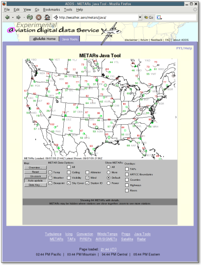 gcjwebplugin running an aviation data applet