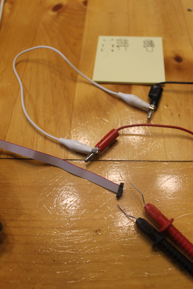 Hardware setup for probing Glove80 extension pinout.